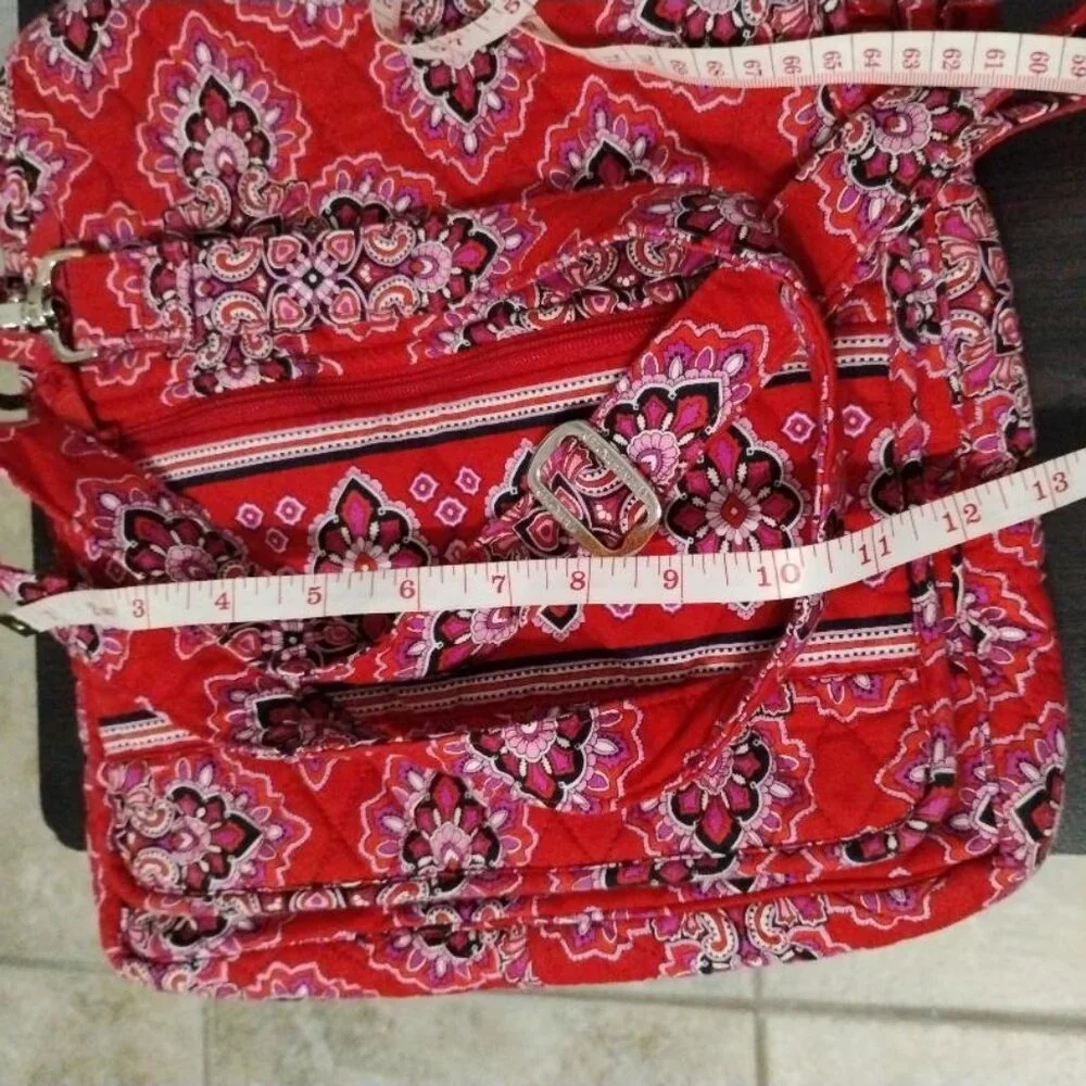 Vera Bradley Crossbody Red Floral Medium Sized EUC